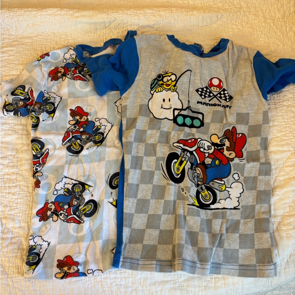 Nintendo Blue and Gray Kids Pajama Tops